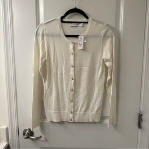 New York & Company White Cardigan